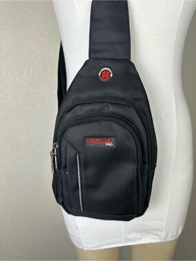 Cross Body Bag Unisex Black Nylon Backpack Adjustable Sports Primicia Pro